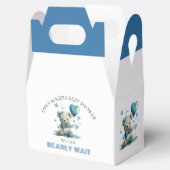 Wir können schon bald auf den blauen Teddy-Bär war Geschenkschachtel (Geöffnet)
