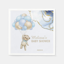 Wir können schon frühzeitig abstrakte Blaugoldbrau Serviette