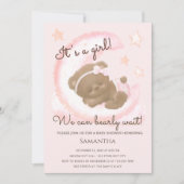 Wir können schon frühzeitig auf das Pink Moon Baby Einladung (Vorderseite)
