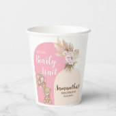 Wir können schon frühzeitig auf den Babydusche abw Pappbecher (Rückseite)