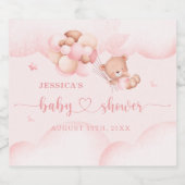 Wir können schon frühzeitig auf eine rosa Dusche w Schaumweinetikett (Einzelnes Label)