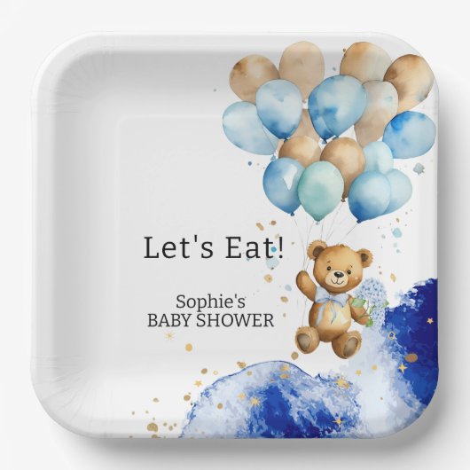 Wir können schon frühzeitig Royal Blue und Gold Ab Pappteller (Vorderseite)