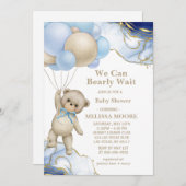 Wir können schon lange auf Champagner Gold warten Einladung (Vorne/Hinten)