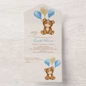 Wir können schon lange einen Aquarellbären warten All In One Einladung (Innen Boden)