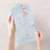 Wir können schon lange einen Aquarellbären warten All In One Einladung (Abreißen)