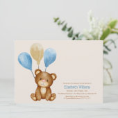 Wir können schon lange einen Aquarellbären warten Einladung (Stehend Vorderseite)