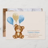 Wir können schon lange einen Aquarellbären warten Einladung (Vorne/Hinten)