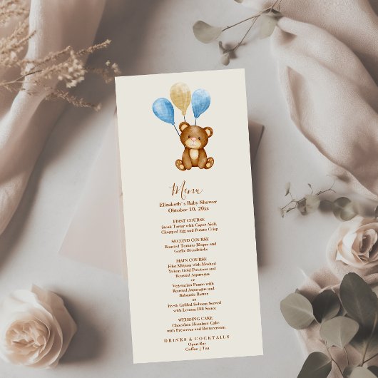 Wir können schon lange einen Aquarellbären warten Menükarte