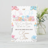 Wir können schon lange warten | Bear Theme Gender Einladung (Stehend Vorderseite)