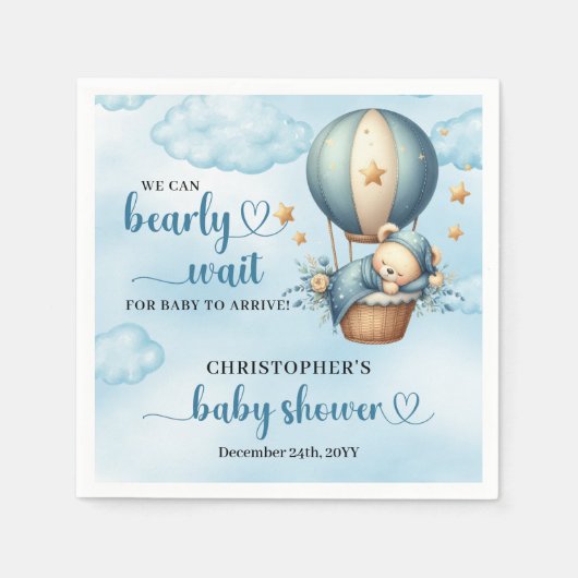 Wir können schon lange warten, bis der Teddybär ni Serviette (Vorderseite)