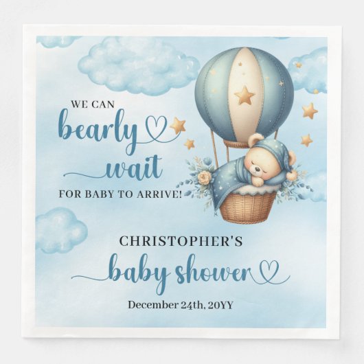 Wir können schon lange warten, bis der Teddybär ni Serviette (Vorderseite)