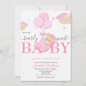 Wir können schon mal pink warten einladung (Vorderseite)