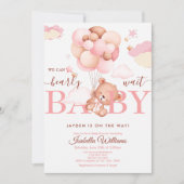 Wir können schon mal pink warten einladung (Vorderseite)