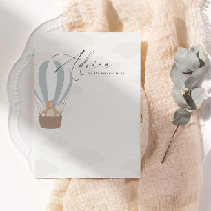 Wir können schon warten   Baby Boy Blue Balloon Du Hinweiskarte