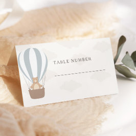 Wir können schon warten | Baby Boy Blue Balloon Du Platzkarte