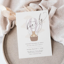 Wir können schon warten | Baby Girl Lila Air Ballo Einladung