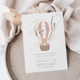 Wir können schon warten | Baby Girl Pink Air Ballo Einladung