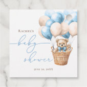 Wir können schon warten | Bear Balloon Blue Baby D Geschenkanhänger (Rückseite)