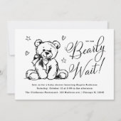 Wir können schon warten | Einfache Babydusche Einladung (Vorderseite)