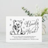 Wir können schon warten | Einfache Babydusche Einladung (Stehend Vorderseite)