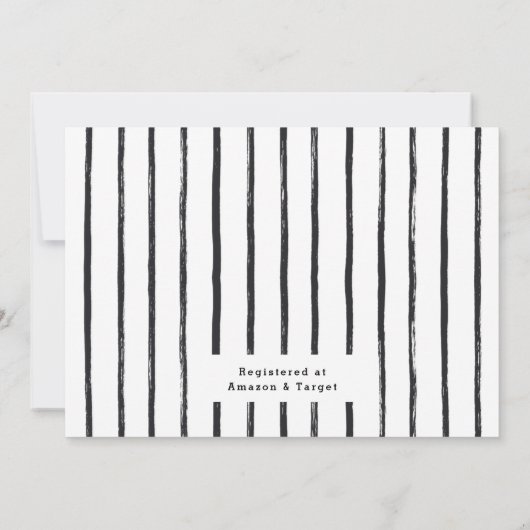 Wir können schon warten | Einfache Babydusche Einladung (Rückseite)