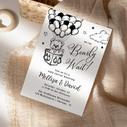 Wir können schon warten | Heißluftballon | Babydus Einladung