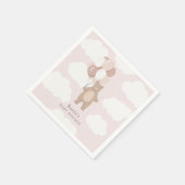 Wir können schon warten | Light Pink Baby Girls Serviette (Ecke)