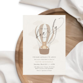 Wir können schon warten | Neutrale Babydusche für  Einladung