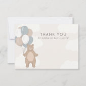 Wir können schon warten | Neutrale Blaujunge Dankeskarte (Vorderseite)