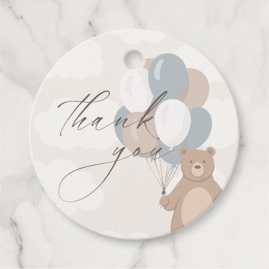 Wir können schon warten | Neutrale Blaujunge Geschenkanhänger (Vorderseite)