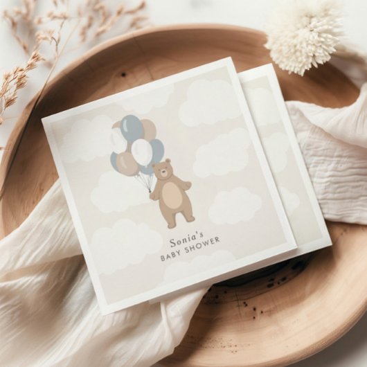 Wir können schon warten | Neutrale Blaujunge Serviette