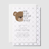 Wir können schon warten | Niedliche Teddy Bear Bab Pergament Einladungen (Versetzt (Einladung))