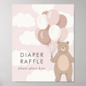 Wir können schon warten | Pink Baby Dusche Raffle  Poster (Vorne)