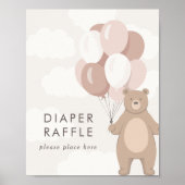 Wir können schon warten | Pink Baby Dusche Raffle  Poster (Vorne)