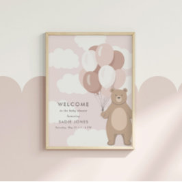 Wir können schon warten | Pink Girl Willkommenszei Poster