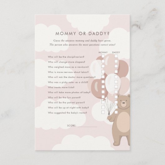 Wir können schon warten | Pink Mommy oder Daddy Ga Begleitkarte (Vorderseite)