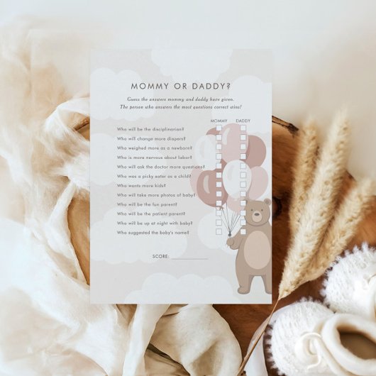 Wir können schon warten | Pink Mommy oder Daddy Ga Begleitkarte