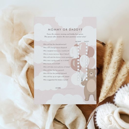 Wir können schon warten | Pink Mommy oder Daddy Ga Begleitkarte