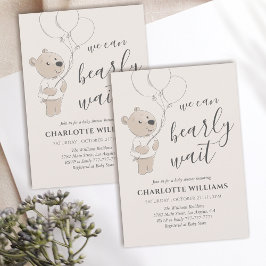 Wir können schon warten | Teddy Bear Baby Dusche Einladung