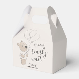 Wir können schon warten Teddy Bear Baby Dusche Geschenkschachtel
