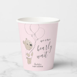 Wir können schon warten | Teddy Bear Baby Dusche Pappbecher