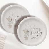 Wir können schon warten | Teddy Bear Baby Dusche Pappteller