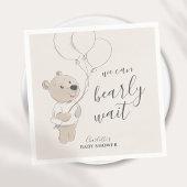 Wir können schon warten | Teddy Bear Baby Dusche Serviette
