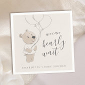 Wir können schon warten | Teddy Bear Baby Dusche Serviette