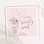 Wir können schon warten | Teddy Bear Baby Dusche Serviette