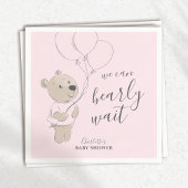 Wir können schon warten | Teddy Bear Baby Dusche Serviette