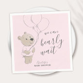 Wir können schon warten | Teddy Bear Baby Dusche Serviette