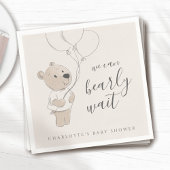 Wir können schon warten | Teddy Bear Baby Dusche Serviette