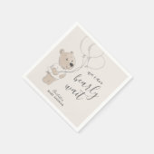 Wir können schon warten | Teddy Bear Baby Dusche Serviette (Ecke)