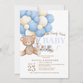 Wir können Teddy Baby Shower Boy Themes frühzeitig Einladung (Vorderseite)